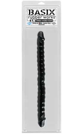 Basix Dildos Rubber Works 18 Ribbed Double Dong by Pipedream Basix Dildos Rubber Works 18 Ribbed Double Dong by Pipedream