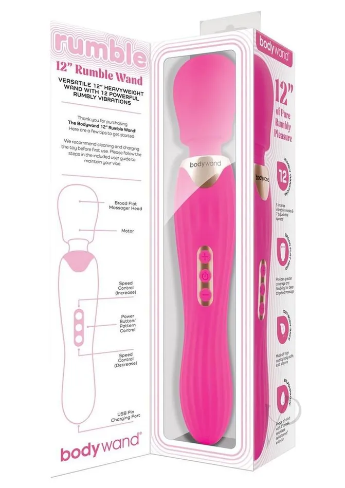 Bodywand Vibrators Bodywand Rumble Wand 12 Hot Pink
