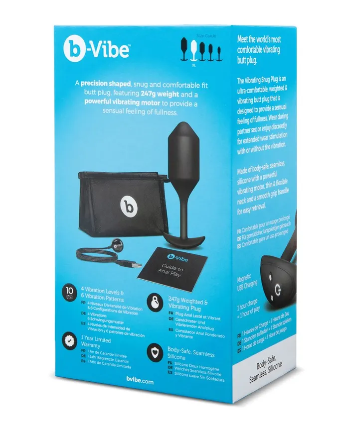 Castle Megastore Anal bVibe Vibrating Weighted Snug Plug XL Black