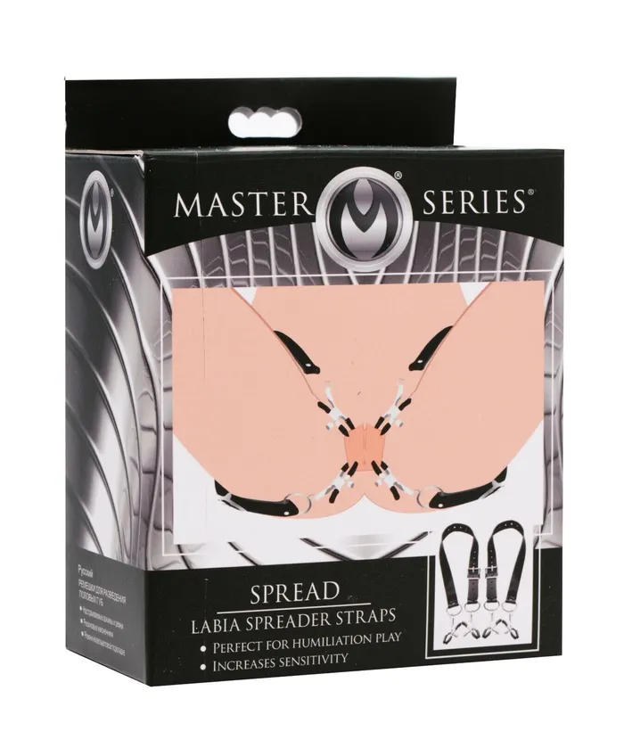 Castle Megastore Master Series Spread Labia Spreader Straps Black Anal