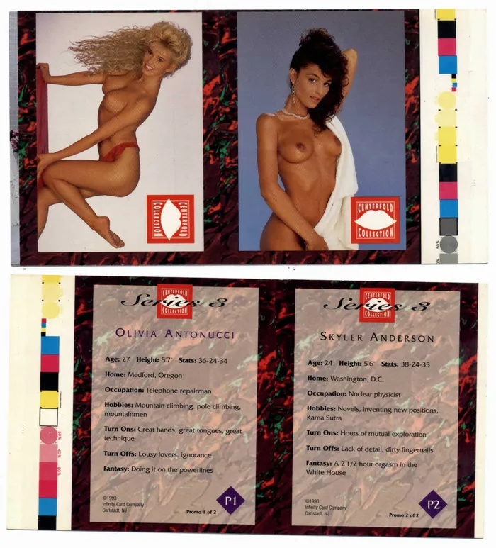Centerfold Collection series 3 2 card promo panel Peter Comparettos Cards Male Sex Toys Centerfold Collection series 3 2 card promo panel Peter Comparettos Cards Male Sex Toys