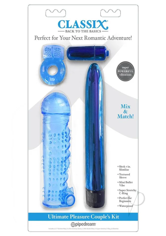 Classix Ult Pleasure Couples Kit Blu Classix Vibrators