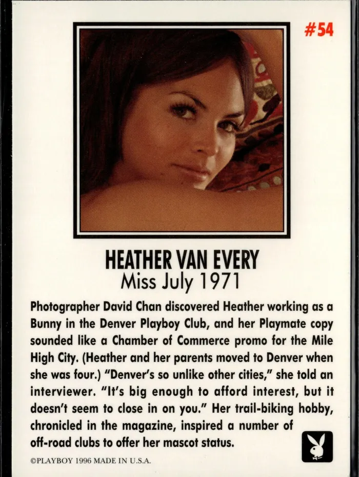 Couples Dans Cards Playboy Centerfolds July Edition Heather Van Every Card 54 Couples Dans Cards Playboy Centerfolds July Edition Heather Van Every Card 54
