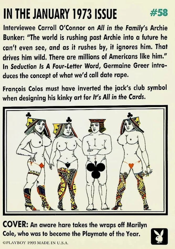 Couples Greenthunderbirds Cards Playboy January Edition 58 Playboy Cover