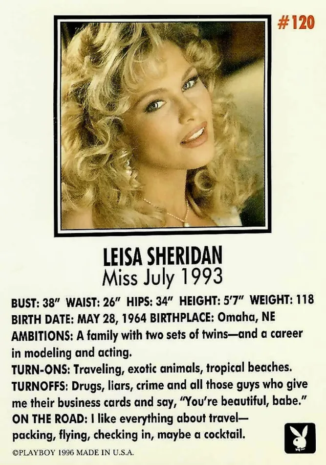 Couples Greenthunderbirds Cards Playboy July Edition 120 Lisa Sheridan
