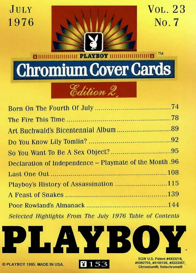 Couples Playboy Chromium Cover Edition 2 153 Greenthunderbirds Cards