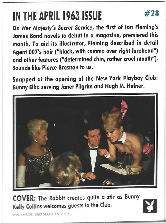Dans Cards Playboy Centerfolds April Edition Cover James Bond Kelly Collins Back Card 28 Couples Dans Cards Playboy Centerfolds April Edition Cover James Bond Kelly Collins Back Card 28 Couples