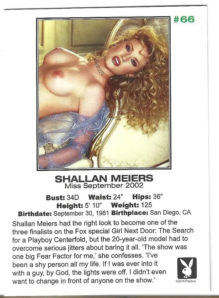 Dans Cards Vibrators Playboy Centerfold Update 3 2000 2002 Shallan Meiers Card 66 Dans Cards Vibrators Playboy Centerfold Update 3 2000 2002 Shallan Meiers Card 66