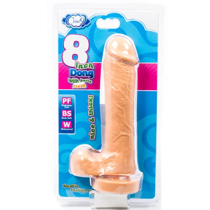 Dildos Cloud 9 Cloud 9 Delightful Dong 8 Inch Suction Cup Realistic Dildo w Balls