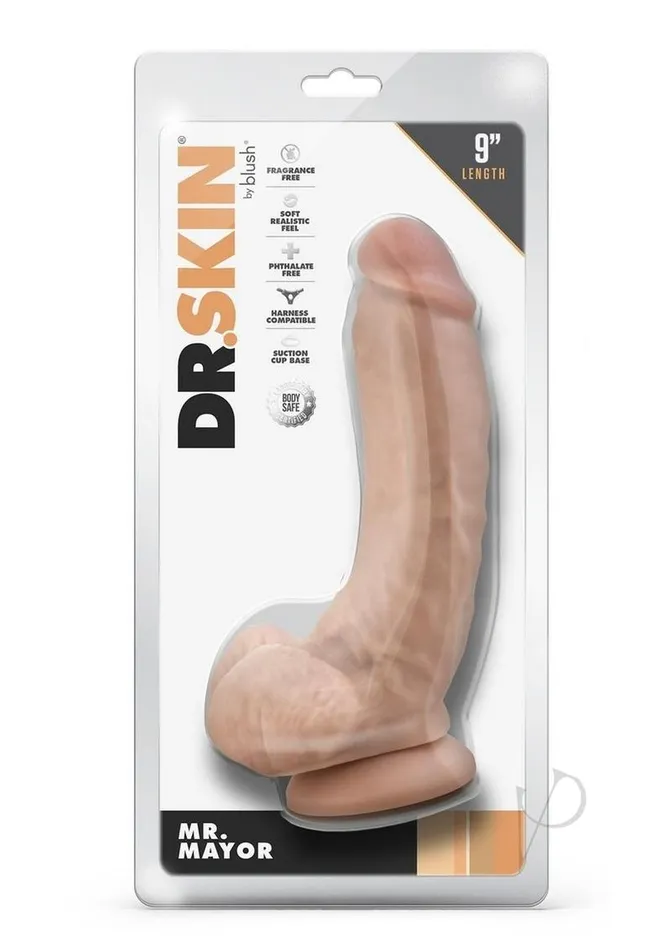 Dildos Dr Skin Dr Skin Mr Mayor 9 Dildo Balls Beige