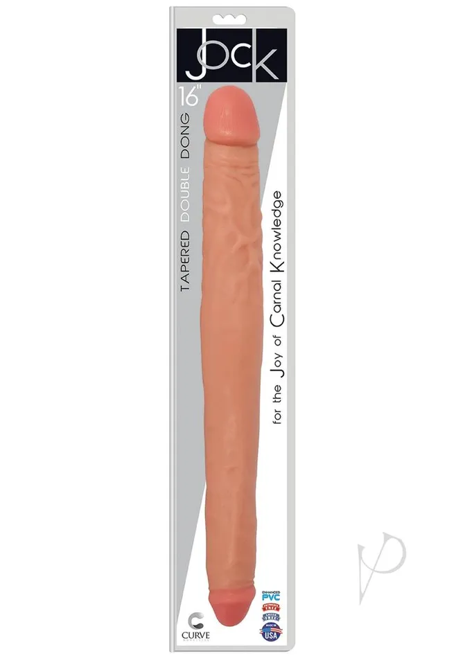 Dildos Jock Jock Tapered Double Dong 16 Vanilla