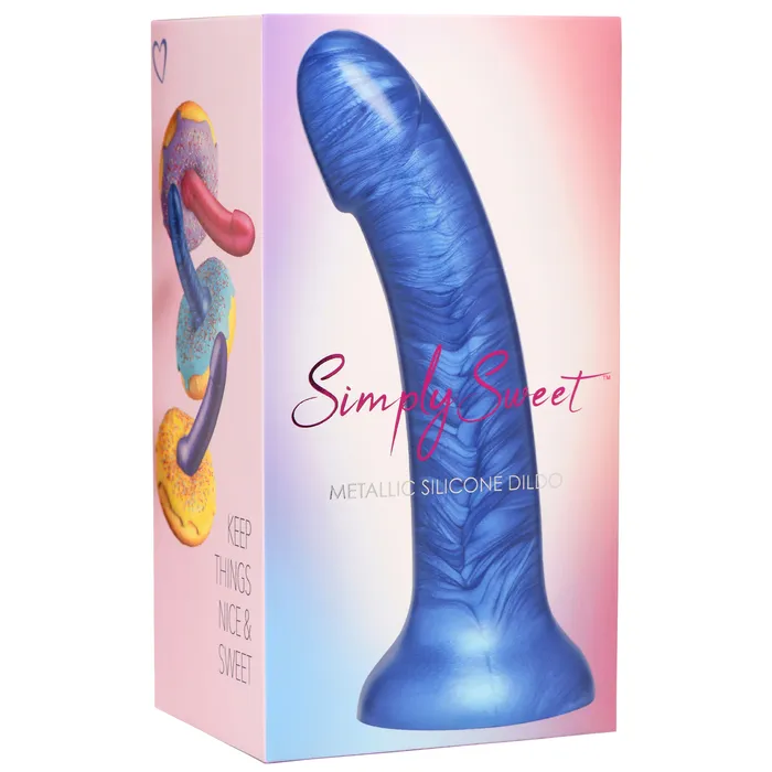 Dildos Metallic Silicone 7 Inch Dildo Curve Toys