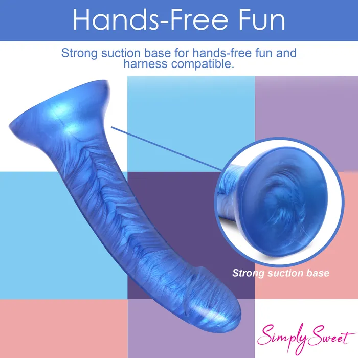Dildos Metallic Silicone 7 Inch Dildo Curve Toys