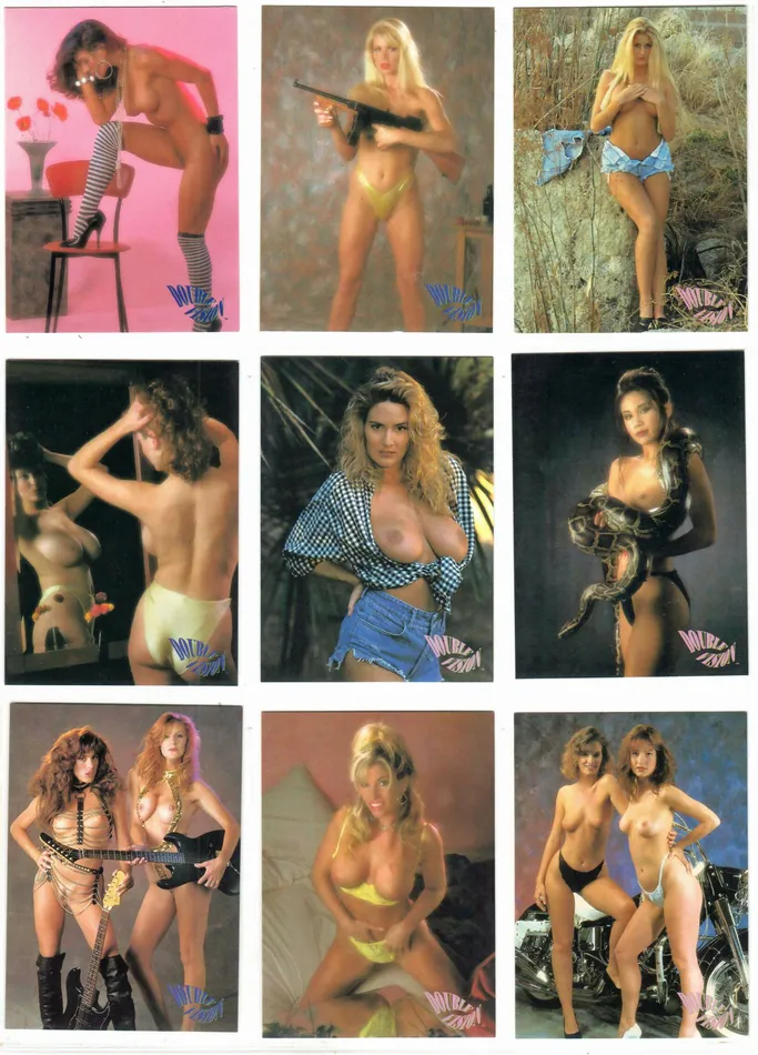 Dildos Peter Comparettos Cards Double Vision 3D Damsels common card lot 89 different cards Plus the factory 3D viewer
