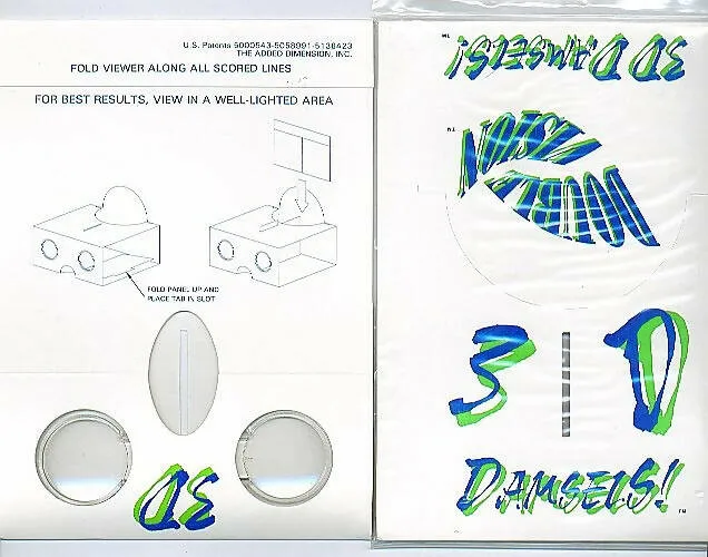 Dildos Peter Comparettos Cards Double Vision 3D Damsels common card lot 89 different cards Plus the factory 3D viewer