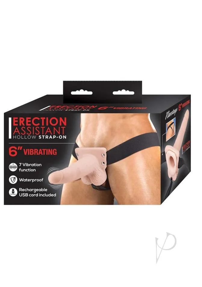 Erection Assistant Vibrators Erect Assist Hollow Vibe Strapon 6 Wht