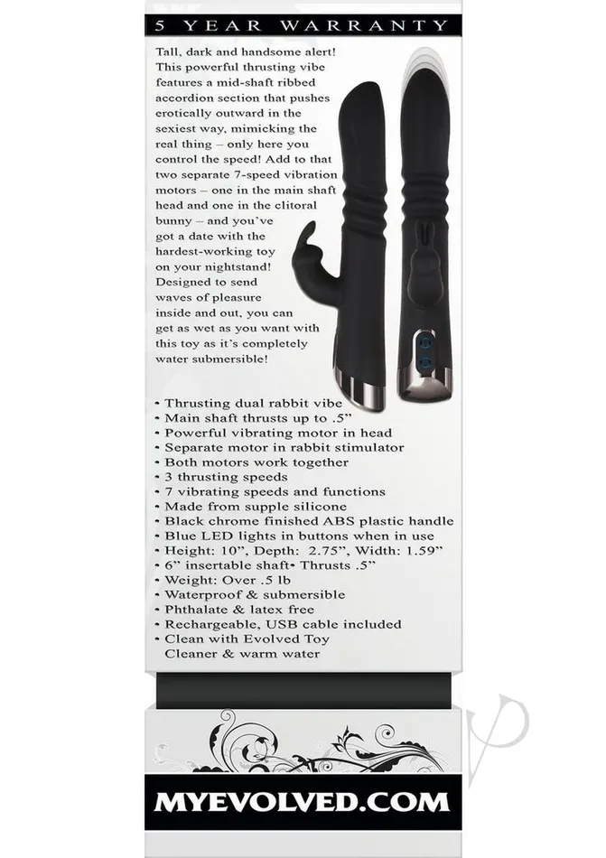 Evolved Vibrators Rapid Rabbit Black