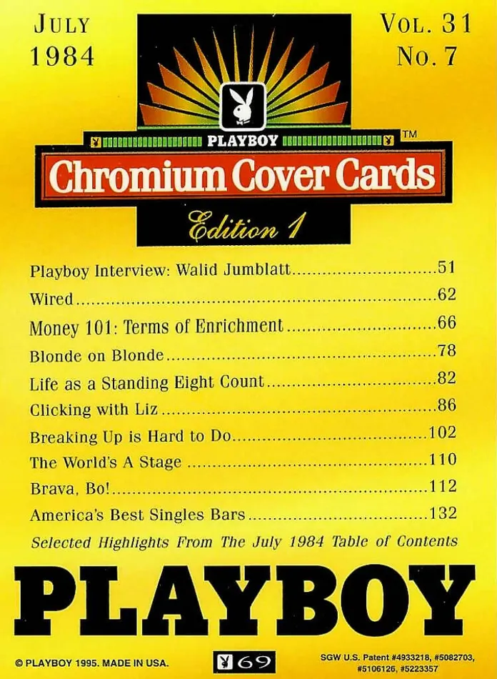 Greenthunderbirds Cards Couples Playboy Chromium Cover Edition 1 69