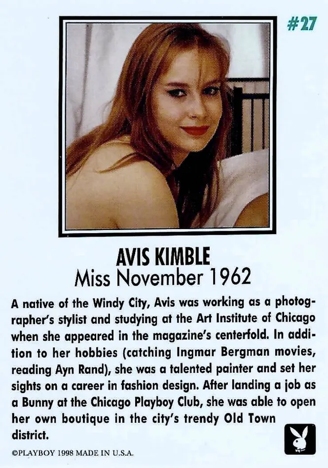 Greenthunderbirds Cards Couples Playboy November Edition 27 Avis Kimble