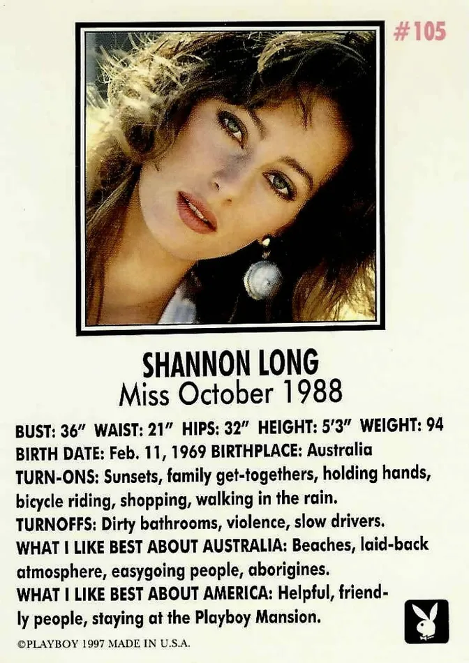 Greenthunderbirds Cards Playboy October Edition 105 Shannon Long Female Sex Toys