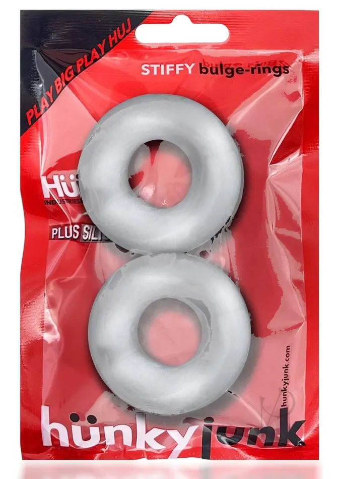 Hunkyjunk Dildos Stiffy Bulge Cockring 2pk Clear Ice