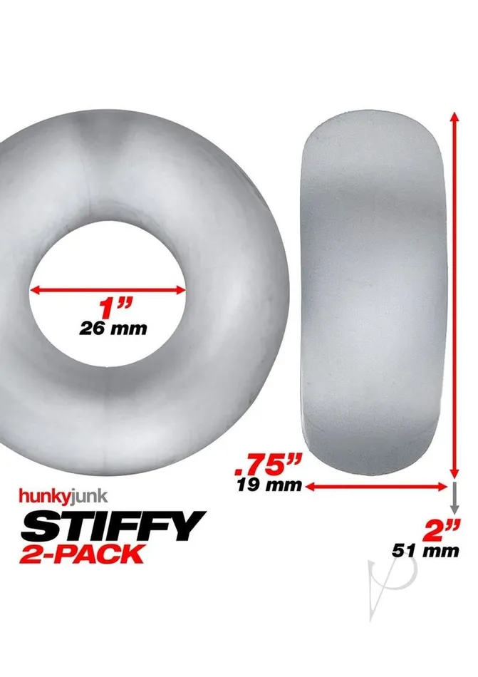 Hunkyjunk Dildos Stiffy Bulge Cockring 2pk Clear Ice
