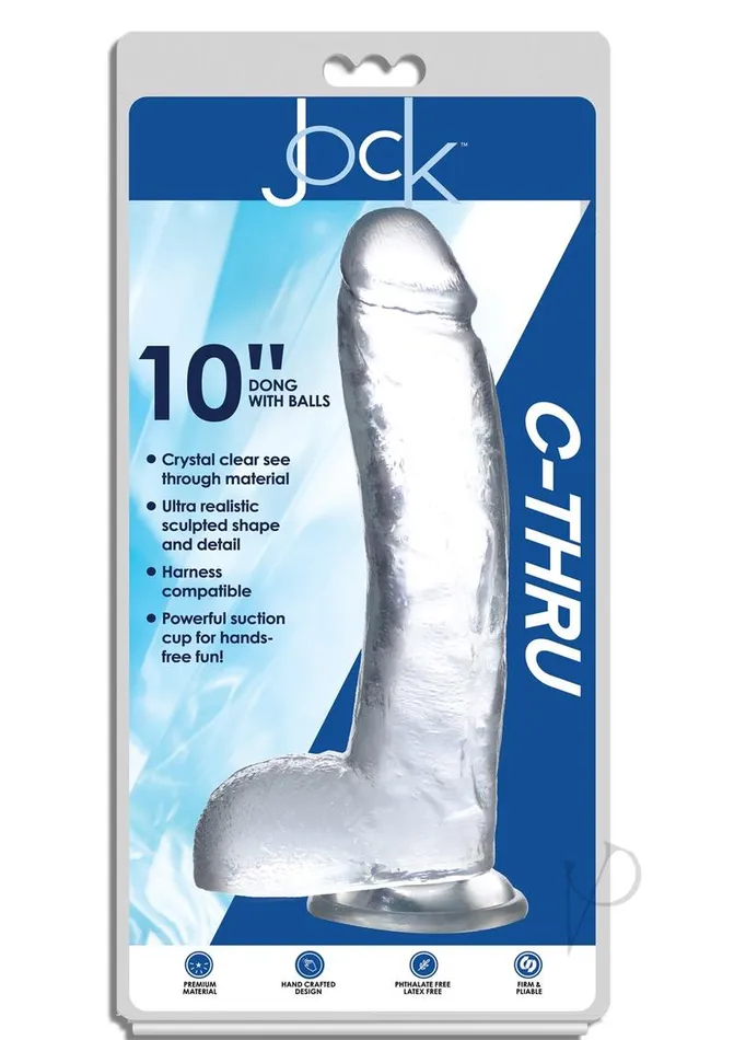Jock C Thru Dong Wballs 10 Clear Jock Dildos