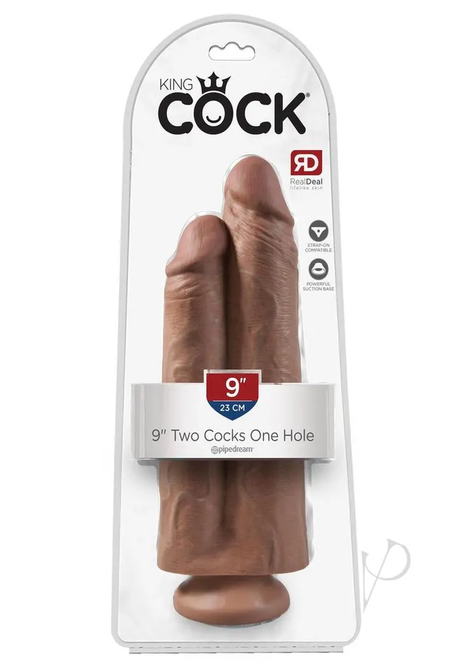 King Cock Vibrators Kc 9 Two Cocks One Hole Tan