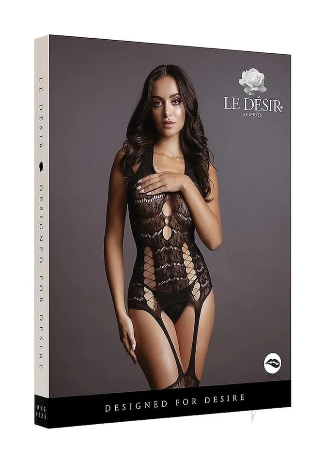 Lace Suspender Bodystocking Os Blk Le Desir Bodystockings Playsuits