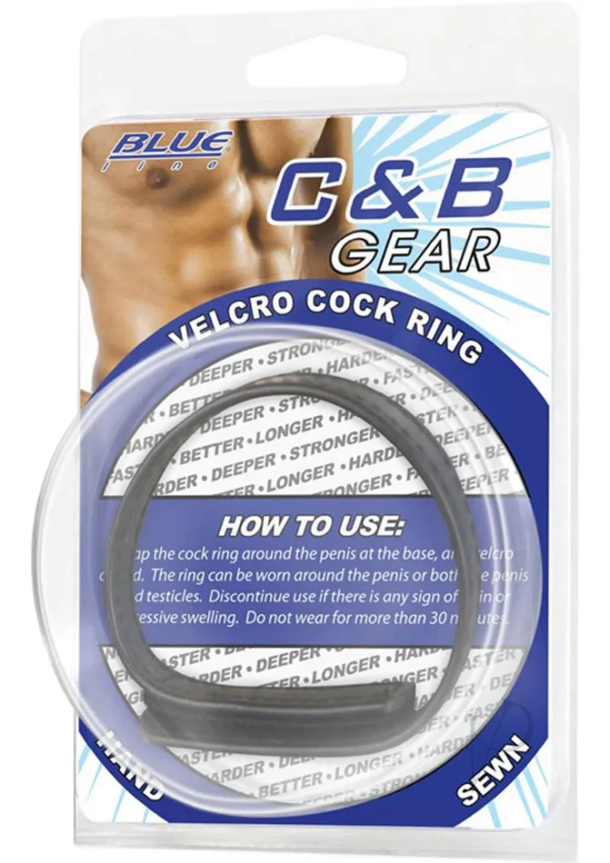 Male Sex Toys Cb Gear Velcro Cock Ring Blue Line CandB Gear