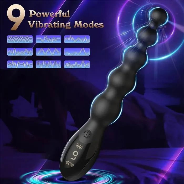 Anal Adorime Firm Rippled Silicone Beads Graduating Anal Vibrators with Display Design 65 Inch