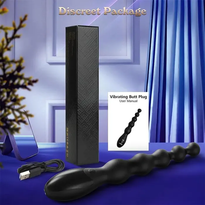 Anal Adorime Firm Rippled Silicone Beads Graduating Anal Vibrators with Display Design 65 Inch