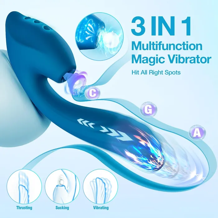 Female Sex Toys InsideOut Deep G Spot Clitoral Stimulator with 7 Thrusting 10 Vibration 10 Suction Adorime