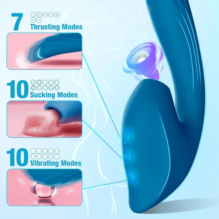 Female Sex Toys InsideOut Deep G Spot Clitoral Stimulator with 7 Thrusting 10 Vibration 10 Suction Adorime