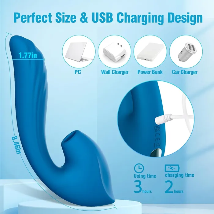 Female Sex Toys InsideOut Deep G Spot Clitoral Stimulator with 7 Thrusting 10 Vibration 10 Suction Adorime