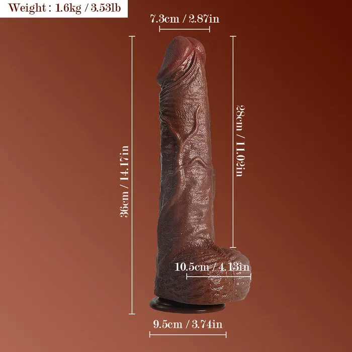 Oronova Anal 14 Inch Realistic Brown Giant Dildo with Textured Surface and Suction Base Oronova Anal 14 Inch Realistic Brown Giant Dildo with Textured Surface and Suction Base