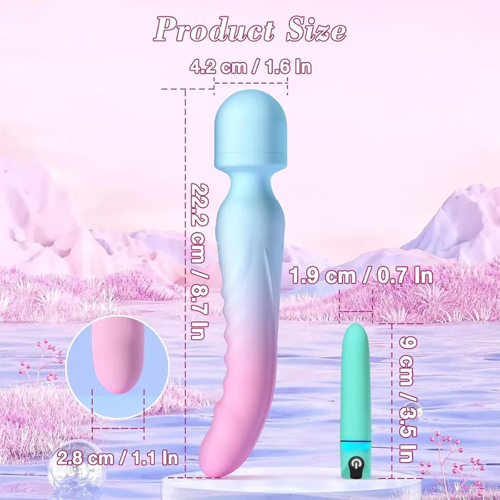 Waterproof Heating Wand Massager Bullet Vibrator Set Adorime Female Sex Toys