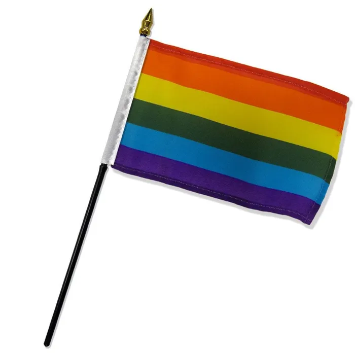 Anal Flags Importer Flags Importer 4 x 6 Rainbow Stick Pride Flag