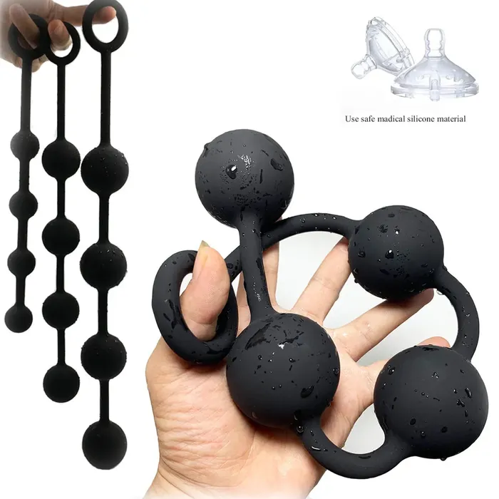 Anal Premium Silicone Anal Beads Large Bead Butt Plug Set for Intense Pleasure Romulus