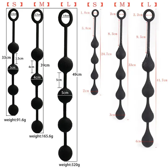 Anal Premium Silicone Anal Beads Large Bead Butt Plug Set for Intense Pleasure Romulus