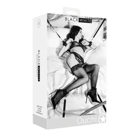 Anal Windsor Bed Bindings Restraint Kit Black White Ouch