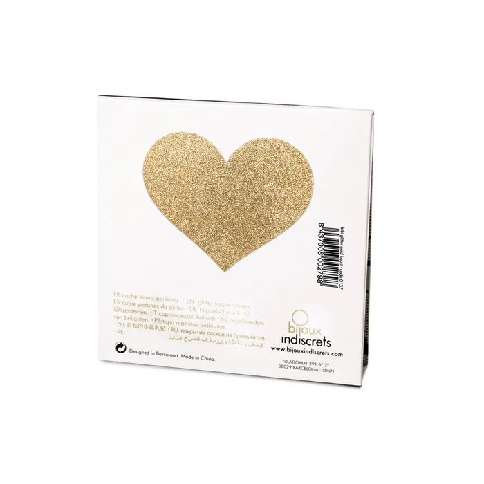 Bijoux Indiscrets Gold Heart Glittery Metallic Pasties Vibrators