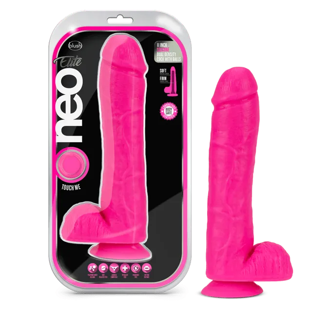 Blush Neo Elite 11 Inch Dual Density Cock with Balls Blush Dildos
