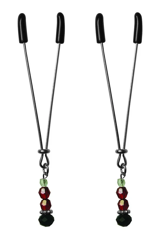 Couples Sportsheets Sex Mischief Ruby Black Nipple Clips