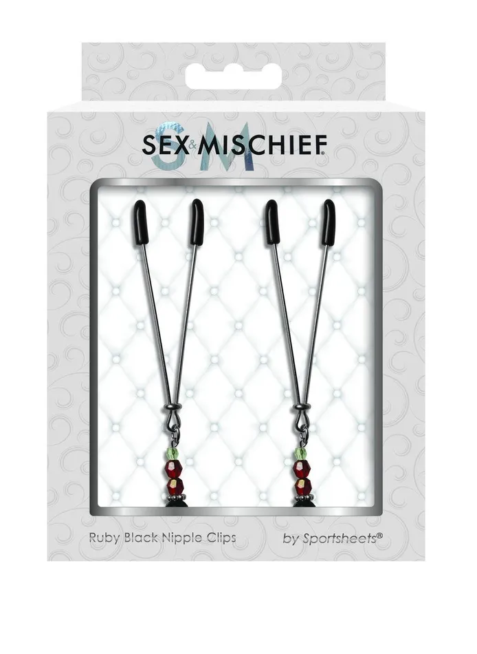 Couples Sportsheets Sex Mischief Ruby Black Nipple Clips Couples Sportsheets Sex Mischief Ruby Black Nipple Clips