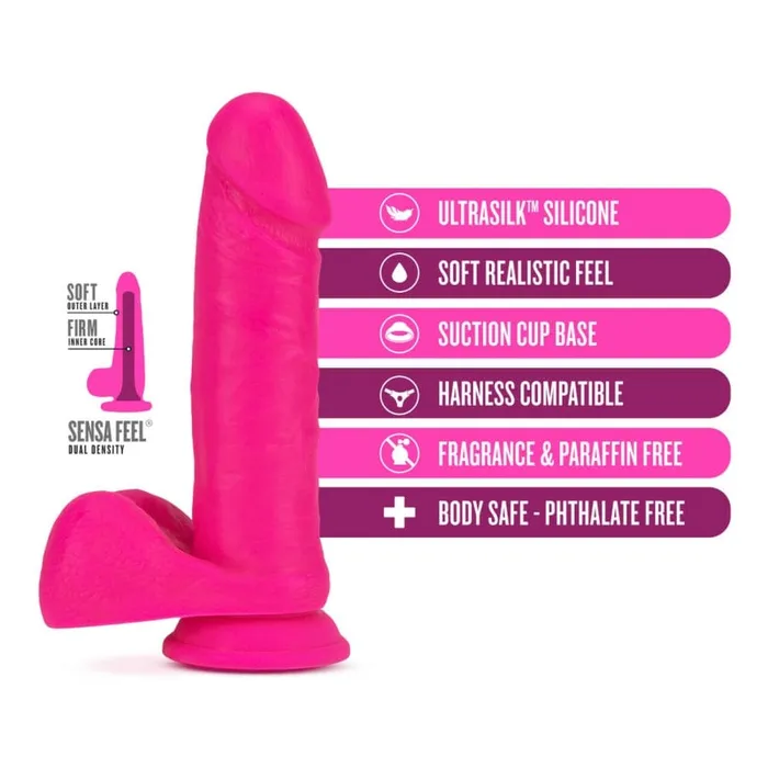 Dildos Blush Neo Elite 8 Inch Dual Density Cock with Balls Blush
