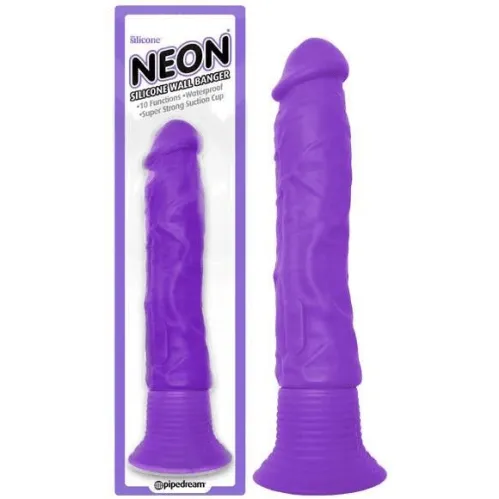 Dildos Windsor Large Vibrating Dildo Neon silicone wall banger Purple