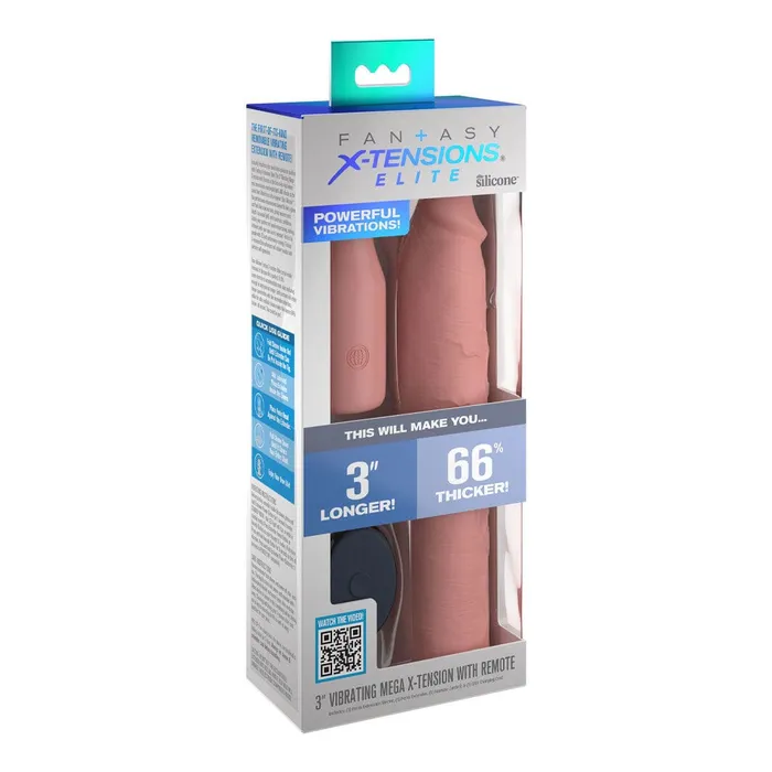 FANTASY XTENSIONS Male Sex Toys Fantasy XTensions Elite 9 In Sleeve Vibrating 3 In Plug