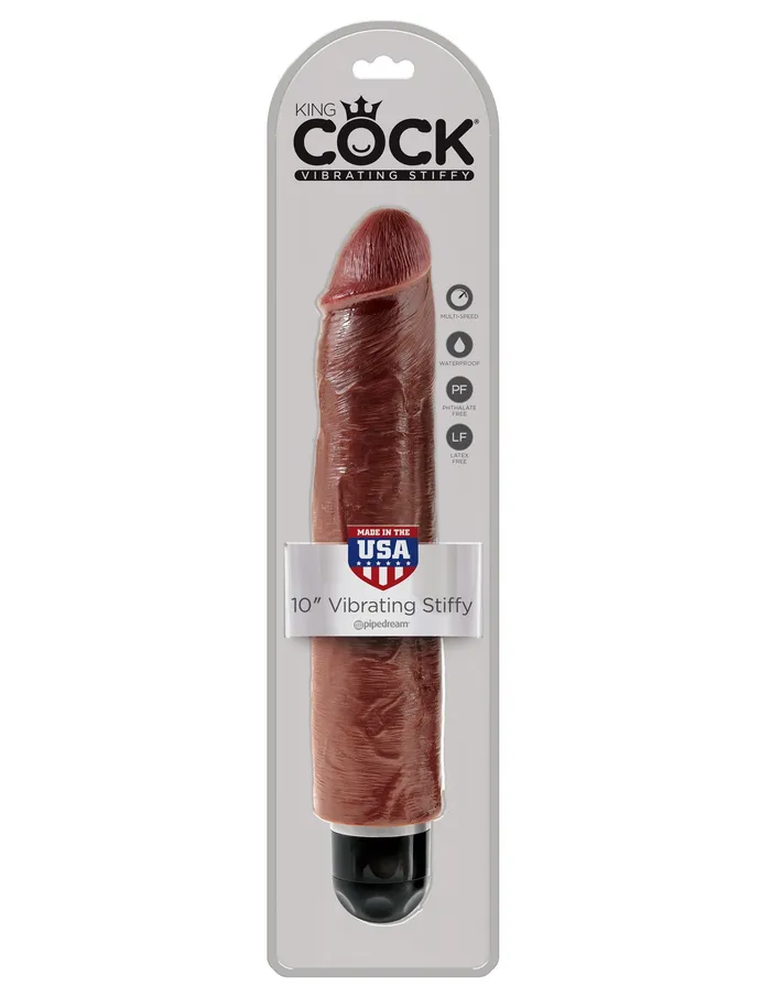 Female Sex Toys KING COCK 10 in Vibrating Stiffy REALISTIC VIBRATOR Pipedream Real Feel Series