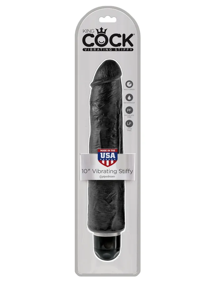 Female Sex Toys KING COCK 10 in Vibrating Stiffy REALISTIC VIBRATOR Pipedream Real Feel Series